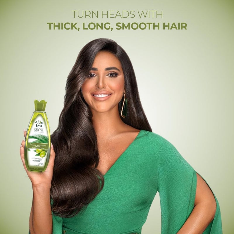 Aloe Eva Strengthening Hair Oil with Aloe Vera Extract & Olive Oil, 300 ml - Image 2